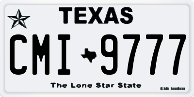 TX license plate CMI9777