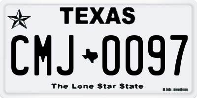 TX license plate CMJ0097