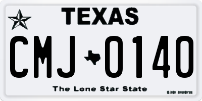 TX license plate CMJ0140