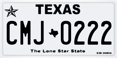 TX license plate CMJ0222