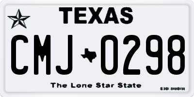 TX license plate CMJ0298