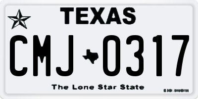 TX license plate CMJ0317
