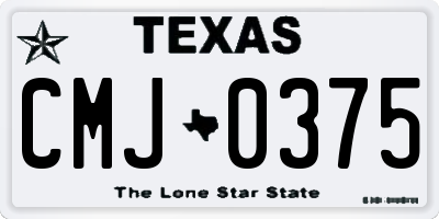 TX license plate CMJ0375