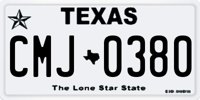 TX license plate CMJ0380