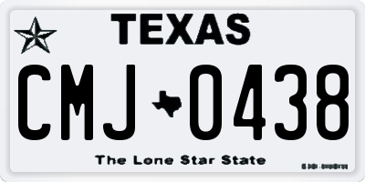 TX license plate CMJ0438