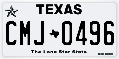 TX license plate CMJ0496
