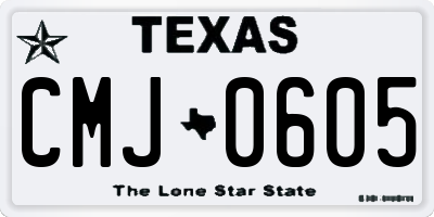 TX license plate CMJ0605