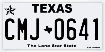 TX license plate CMJ0641