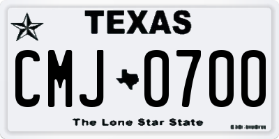 TX license plate CMJ0700