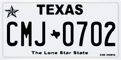 TX license plate CMJ0702