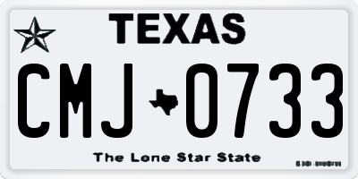 TX license plate CMJ0733