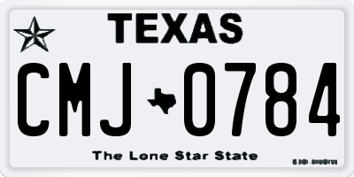 TX license plate CMJ0784