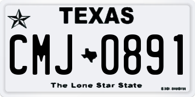 TX license plate CMJ0891