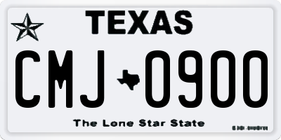 TX license plate CMJ0900