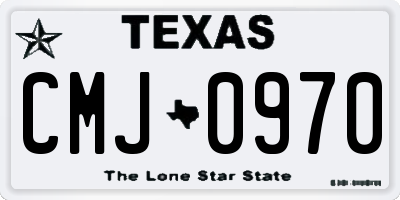 TX license plate CMJ0970