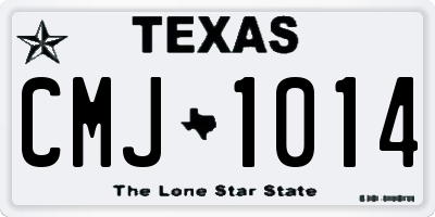 TX license plate CMJ1014