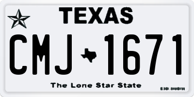 TX license plate CMJ1671