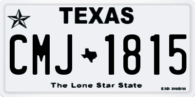 TX license plate CMJ1815