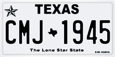 TX license plate CMJ1945