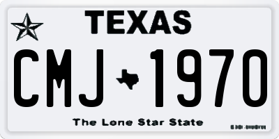 TX license plate CMJ1970
