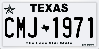 TX license plate CMJ1971