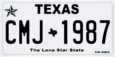 TX license plate CMJ1987