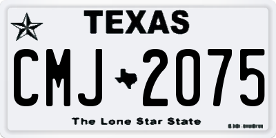 TX license plate CMJ2075