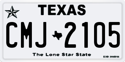 TX license plate CMJ2105