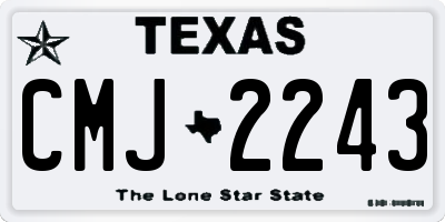 TX license plate CMJ2243