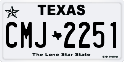 TX license plate CMJ2251