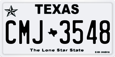 TX license plate CMJ3548