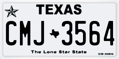 TX license plate CMJ3564