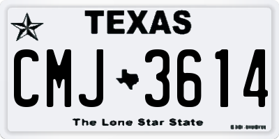 TX license plate CMJ3614
