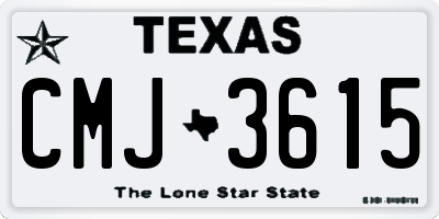 TX license plate CMJ3615
