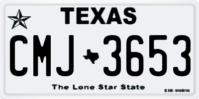 TX license plate CMJ3653