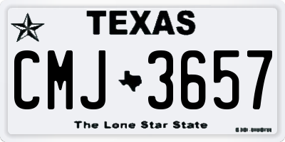 TX license plate CMJ3657