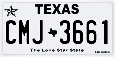 TX license plate CMJ3661