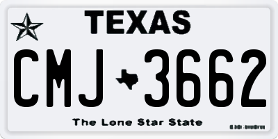TX license plate CMJ3662
