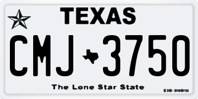 TX license plate CMJ3750