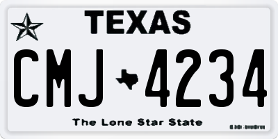 TX license plate CMJ4234