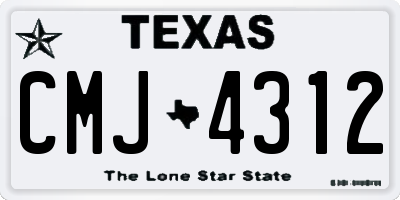TX license plate CMJ4312