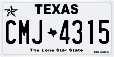 TX license plate CMJ4315