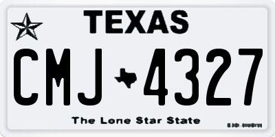 TX license plate CMJ4327