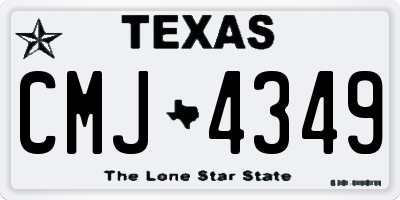 TX license plate CMJ4349