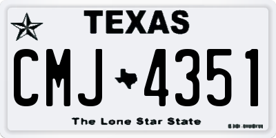 TX license plate CMJ4351