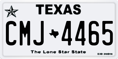 TX license plate CMJ4465
