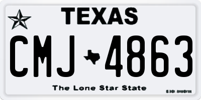 TX license plate CMJ4863