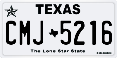 TX license plate CMJ5216