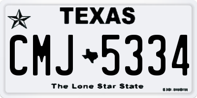 TX license plate CMJ5334