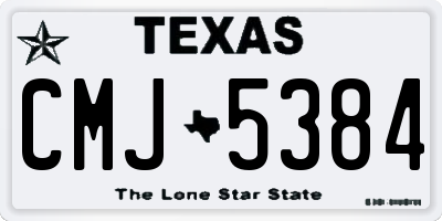 TX license plate CMJ5384
